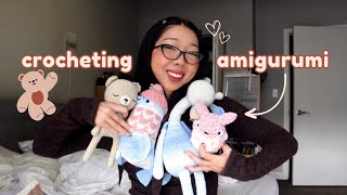 crocheting amigurumi for the first time (ft. my sister!) ₊♡🧸ྀི‧